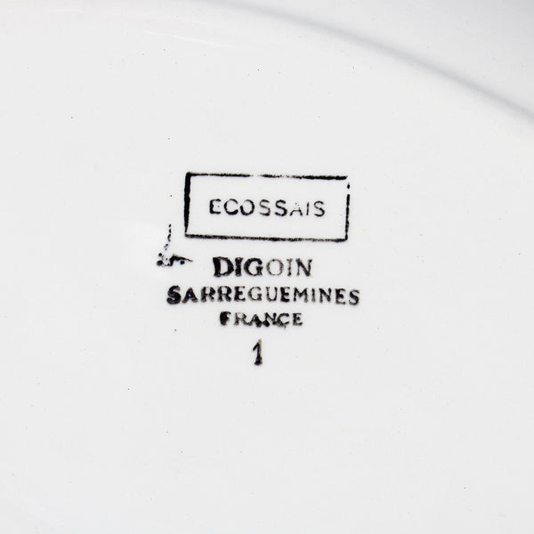 Ancien ravier en faïence de Digoin Sarreguemines modèle Écossais