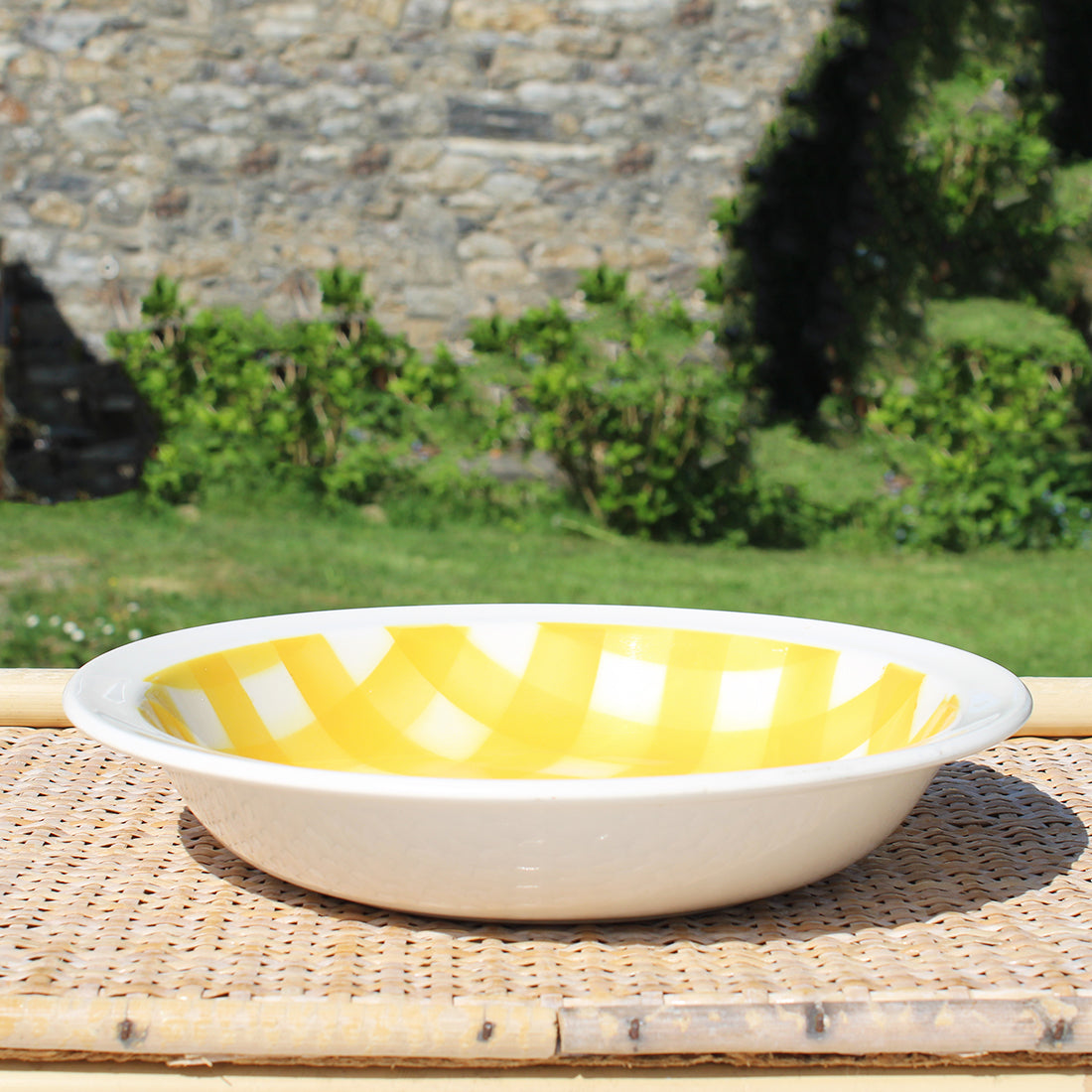 Ancien plat creux & rond 26.5 cm en faïence de Digoin Sarreguemines modèle Écossais