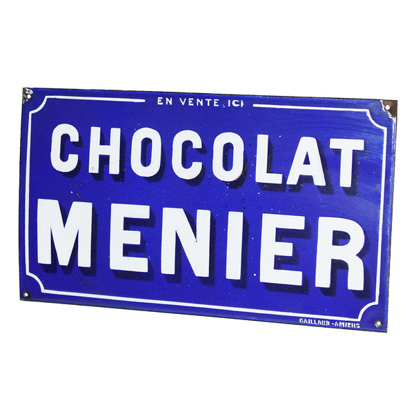 Ancienne plaque émaillée publicitaire Chocolat Menier / en vente ici / Gaillard Amiens