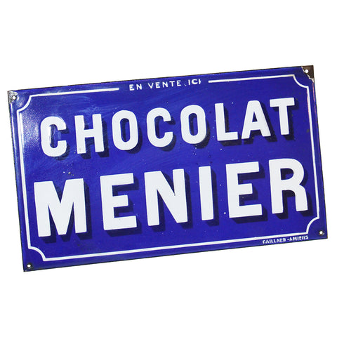 Ancienne plaque émaillée publicitaire Chocolat Menier / en vente ici / Gaillard Amiens