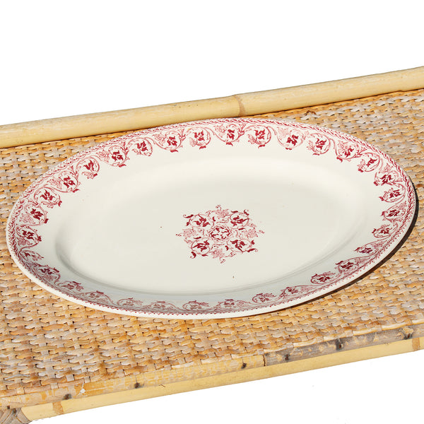 Ancien plat ovale 33 cm en faïence de HB & Cie / Choisy le Roi modèle Brienne