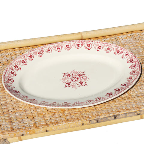 Ancien plat ovale 33 cm en faïence de HB & Cie / Choisy le Roi modèle Brienne