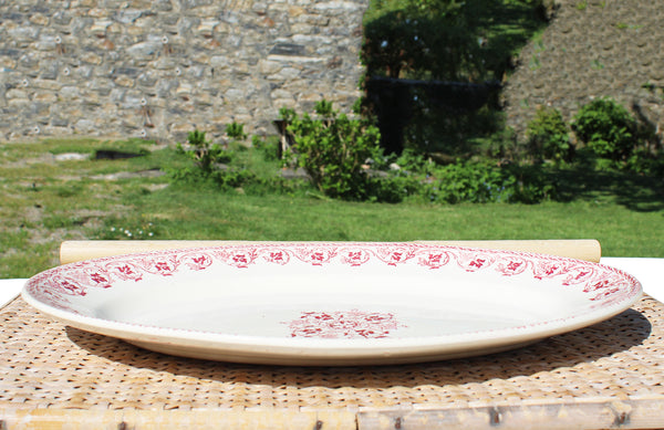 Ancien plat ovale 33 cm en faïence de HB & Cie / Choisy le Roi modèle Brienne