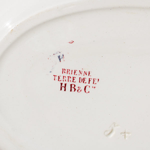 Ancien plat ovale 33 cm en faïence de HB & Cie / Choisy le Roi modèle Brienne