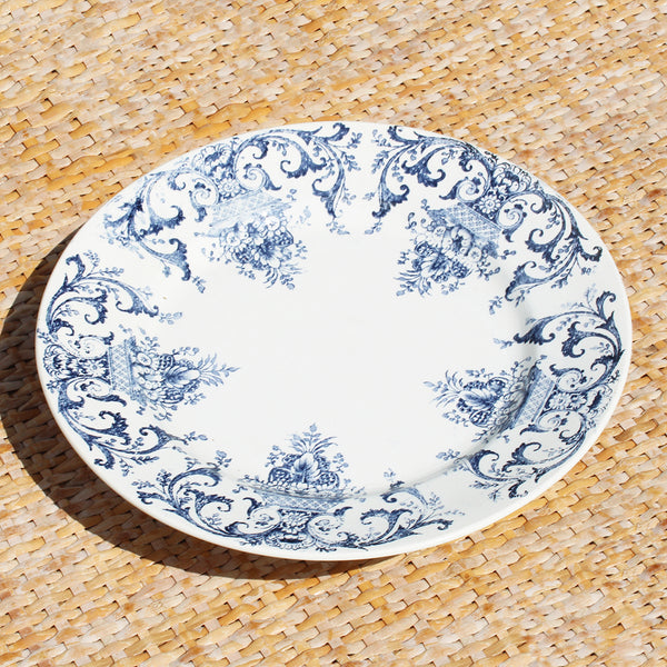 Ancienne assiette montée en faïence / Creil et Montereau service Rouen