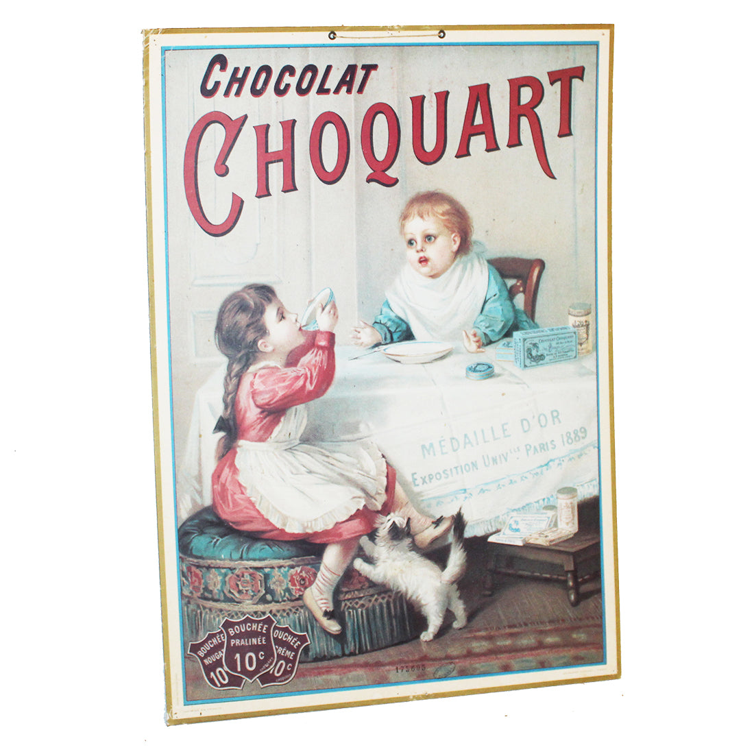 Affiche publicitaire cartonnée Chocolat Choquart / Bernard Carant / édition vintage