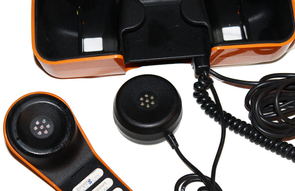 Téléphone PTT à cadran vintage Télic orange designer François Quirin ( 1975 )