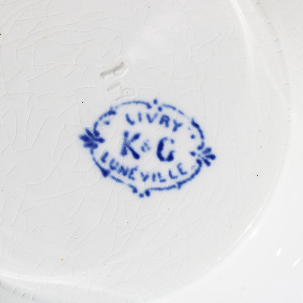 Ancienne assiette montée en faïence / K & G Lunéville modèle Livry