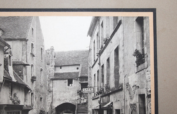 Ancienne photo 23.2 x 16.8 / Falaise - rue des Cordeliers / support carton