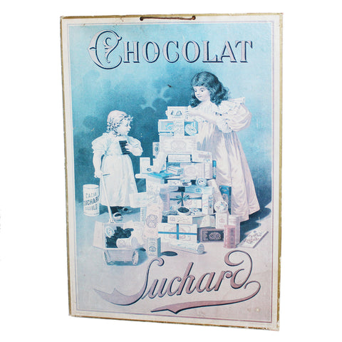 Affiche publicitaire cartonnée Chocolat Suchard / Bernard Carant / édition vintage