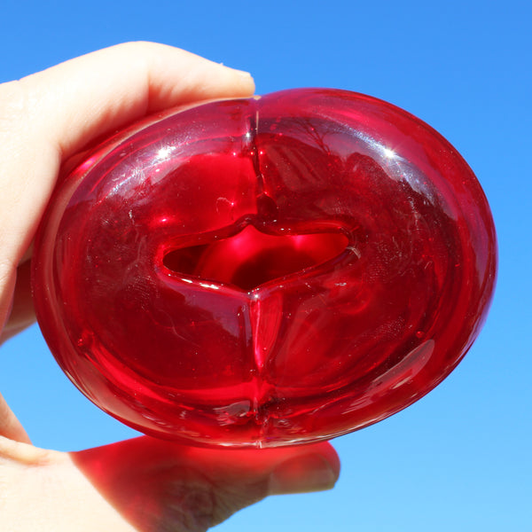 Vase en verre de Murano vintage rouge – Salviati – Maria Christine Hamel – Années 1990 – 10 cm