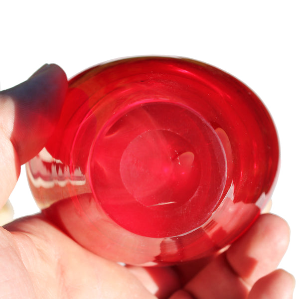 Vase en verre de Murano vintage rouge – Salviati – Maria Christine Hamel – Années 1990 – 10 cm