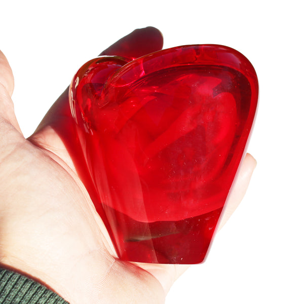 Vase en verre de Murano vintage rouge – Salviati – Maria Christine Hamel – Années 1990 – 10 cm