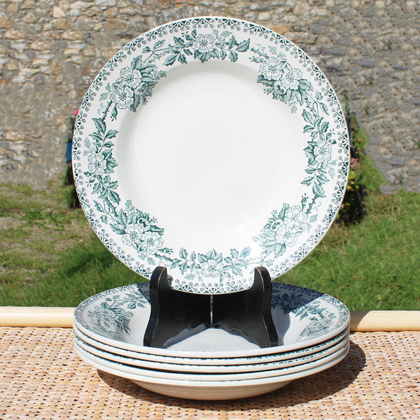 Ensemble de 6 assiettes creuses Terre de Fer Saint Amand modèle Guadeloupe