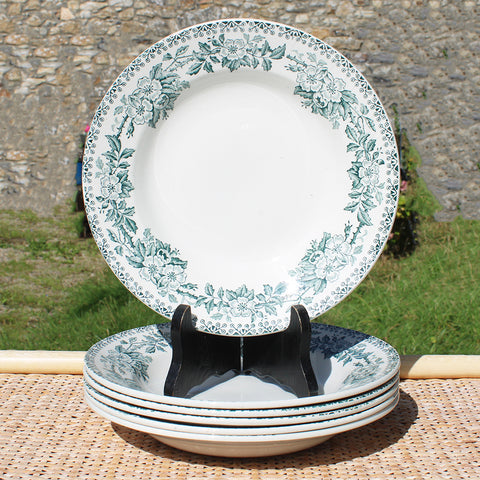 Ensemble de 6 assiettes creuses Terre de Fer Saint Amand modèle Guadeloupe