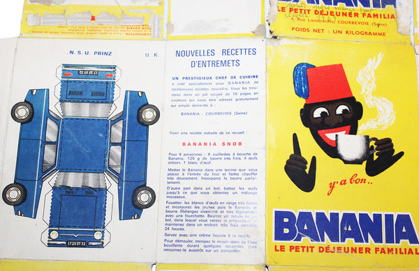 Ancienne boîte publicitaire Banania 1 kg en carton / à remonter / années 1960