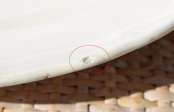 Ancien plat rond 30 cm en faïence de Longchamp modèle Exotique