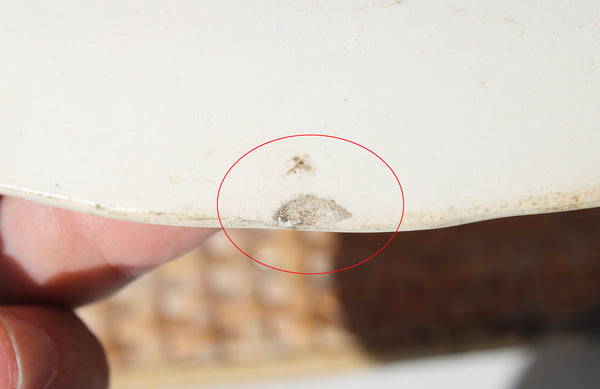 Ancien plat rond 30 cm en faïence de Longchamp modèle Exotique