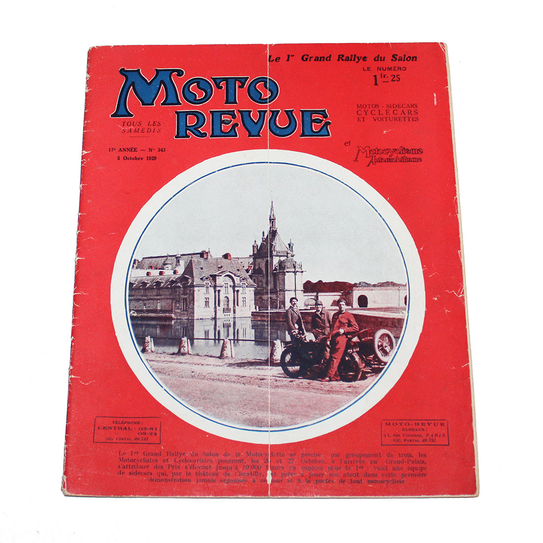 Magazine / revue Moto Revue 5 octobre 1929 n° 343