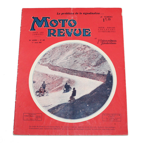 Magazine / revue Moto Revue 1er août 1931 n° 438