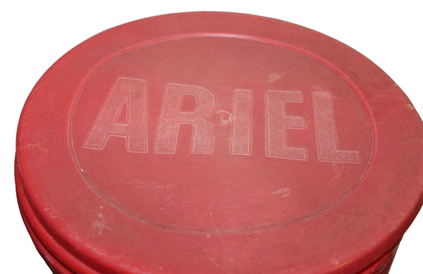 Baril de lessive publicitaire vintage vide Ariel botte de Noël sans la anse