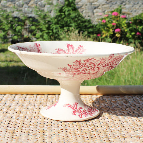 Ancien compotier en faïence de Longchamp modèle Exotique