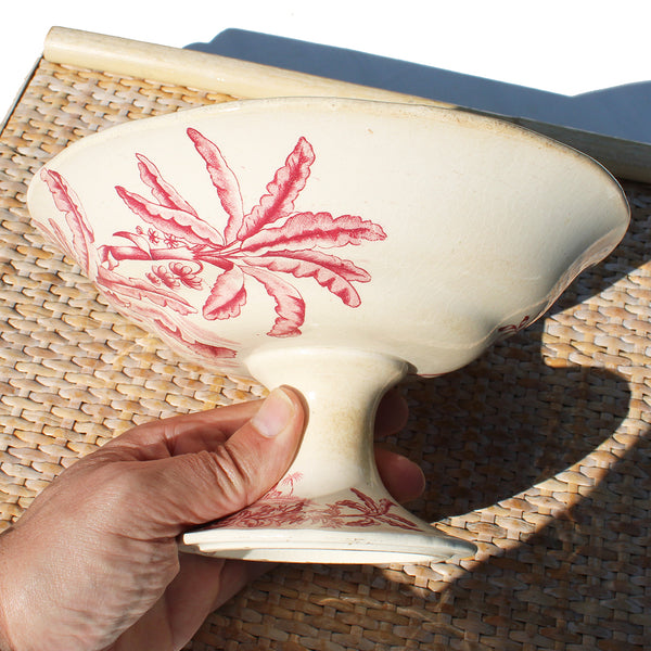 Ancien compotier en faïence de Longchamp modèle Exotique