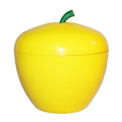 Seau à glaçons vintage pomme plastique jaune