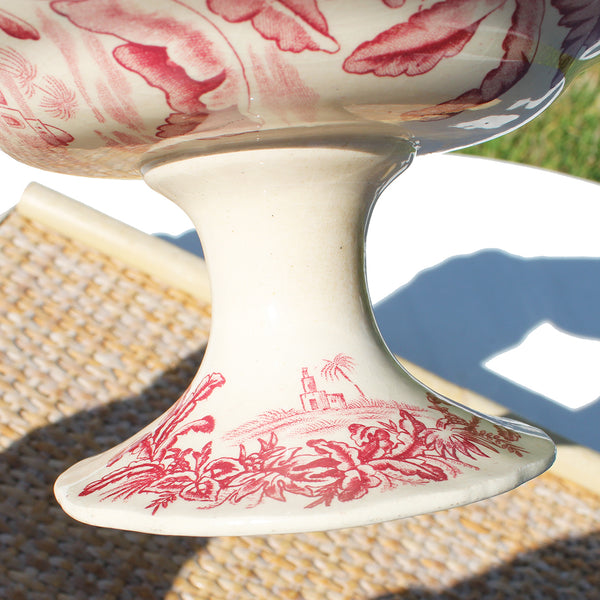 Ancien compotier en faïence de Longchamp modèle Exotique