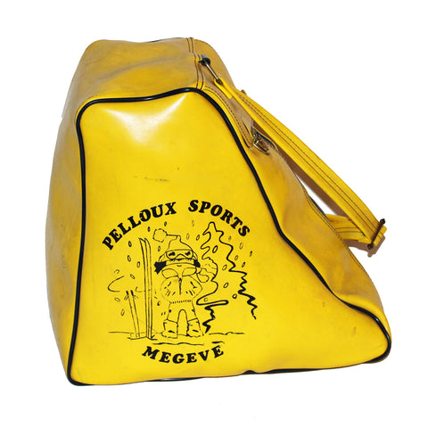 Sac bandoulière de sport vintage Pelloux Sports Mégève pour chaussures de ski