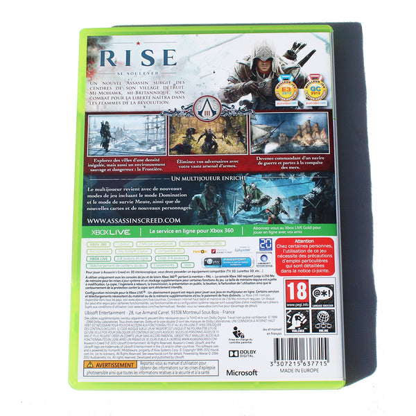 Jeu vidéo Xbox 360 Assassin's Creed III ( 2012 ) PAL / complet