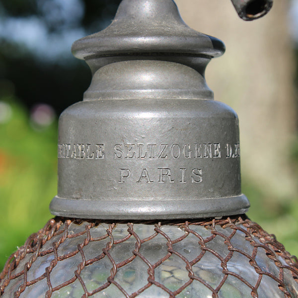 Ancien siphon de bistrot véritable Seltzogène D. Fèvre Paris XIXème siècle