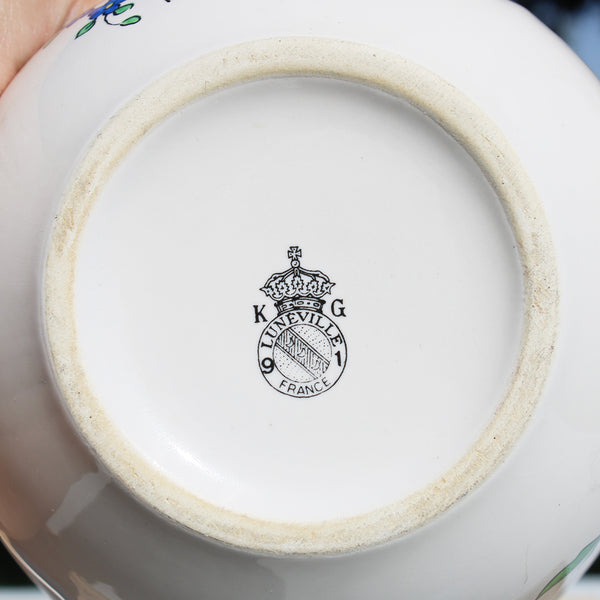 Grande tasse à déjeuner + soucoupe en faïence de Lunéville modèle Réverbère