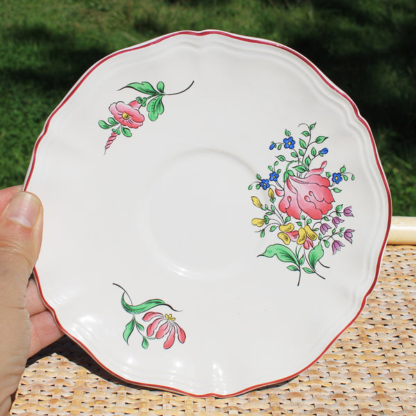 Grande tasse à déjeuner + soucoupe en faïence de Lunéville modèle Réverbère