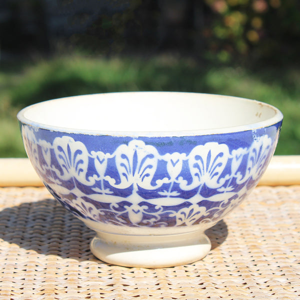 Ancien bol en faïence / motifs bleus / Digoin ? Creil ?
