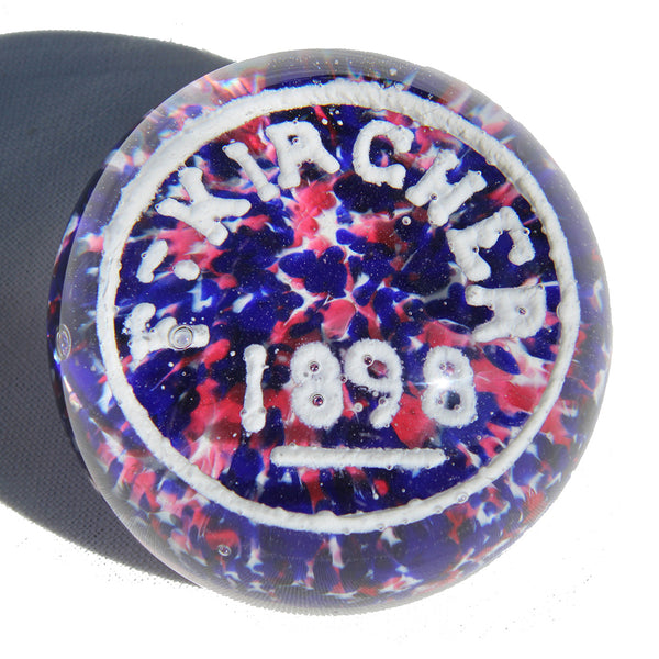 Ancien presse papier / sulfure en verre XIXème siècle / nom F. Kircher