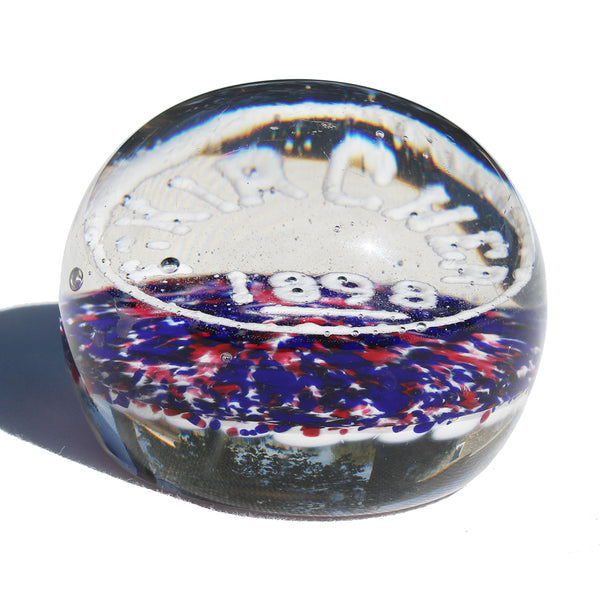 Ancien presse papier / sulfure en verre XIXème siècle / nom F. Kircher