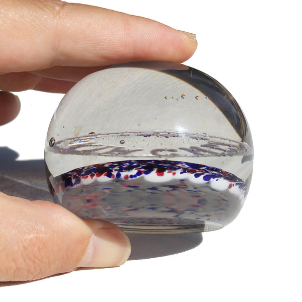 Ancien presse papier / sulfure en verre XIXème siècle / nom F. Kircher