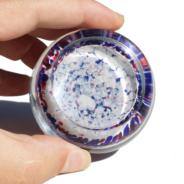 Ancien presse papier / sulfure en verre XIXème siècle / nom F. Kircher