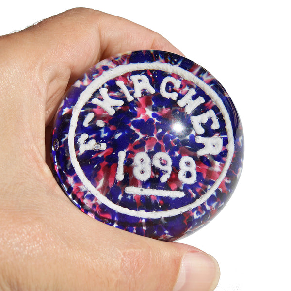 Ancien presse papier / sulfure XIXème siècle / nominatif F. Kircher