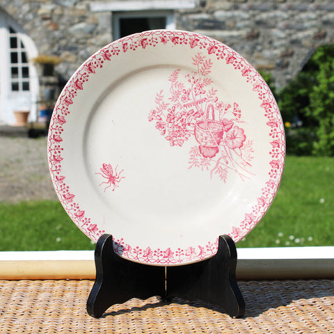 Ancienne assiette à dessert 20.5 cm en faïence d'Onnaing modèle Moisson