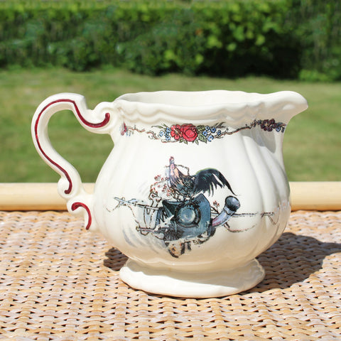 Ancien pot à lait / crémier en faïence de Sarreguemines modèle Obernai Henri Loux