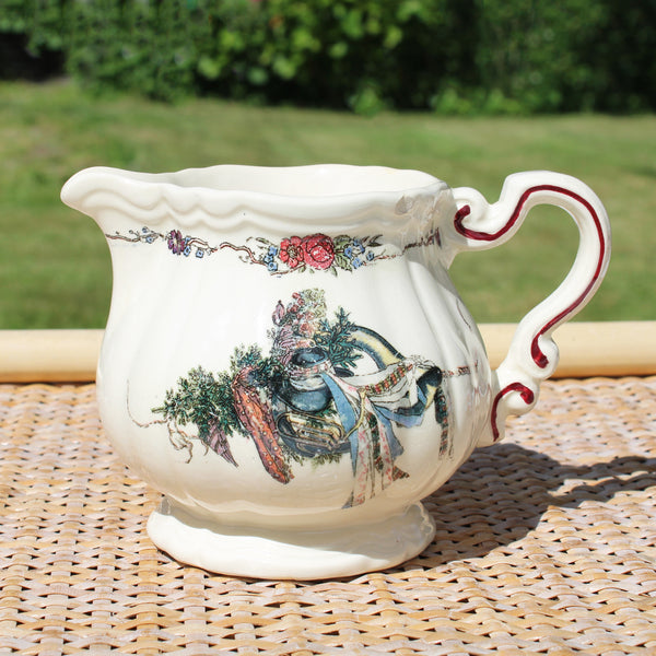 Ancien pot à lait / crémier en faïence de Sarreguemines modèle Obernai Henri Loux