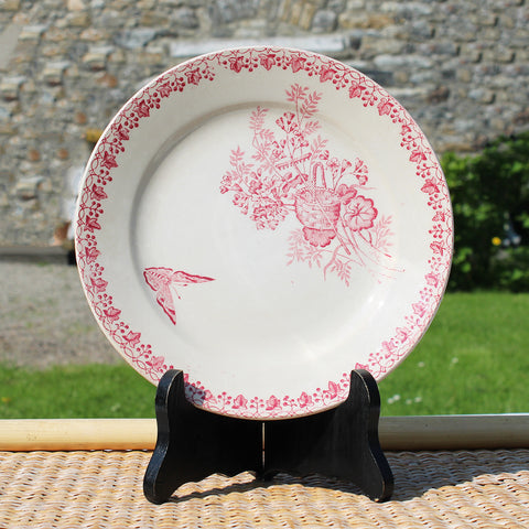 Ancienne assiette à dessert 20.5 cm en faïence d'Onnaing modèle Moisson