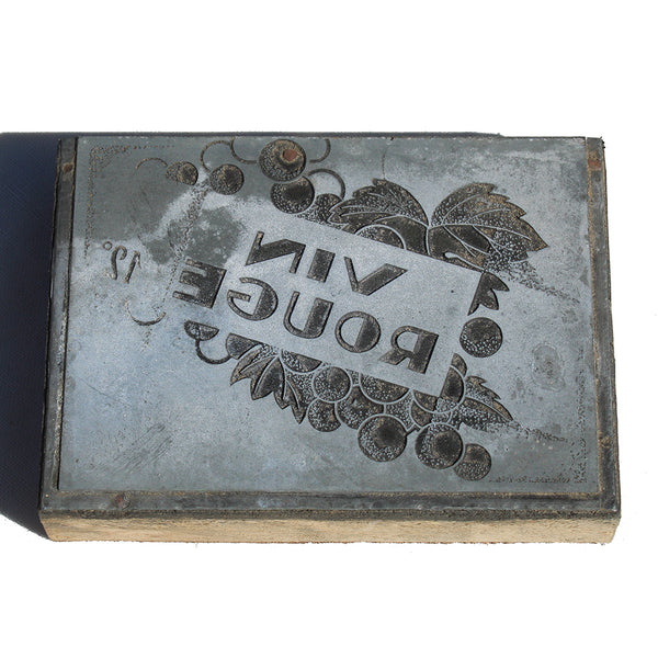 Ancienne matrice d'impression / tampon Vin Rouge 12 °