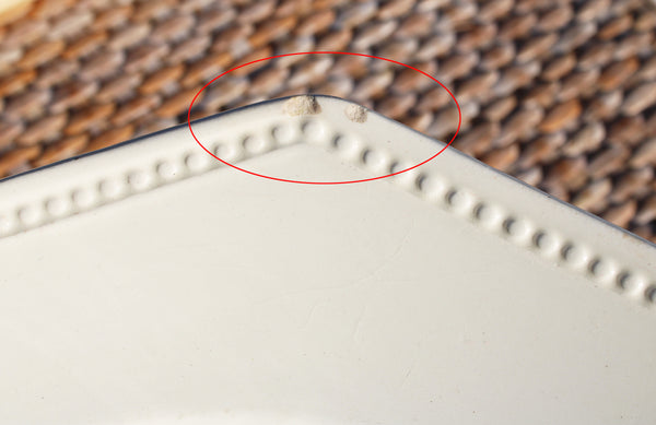 Assiette octogonale Sarreguemines – Faïence ivoire – Décor perlé (1920–1950) - no Creil et Montereau