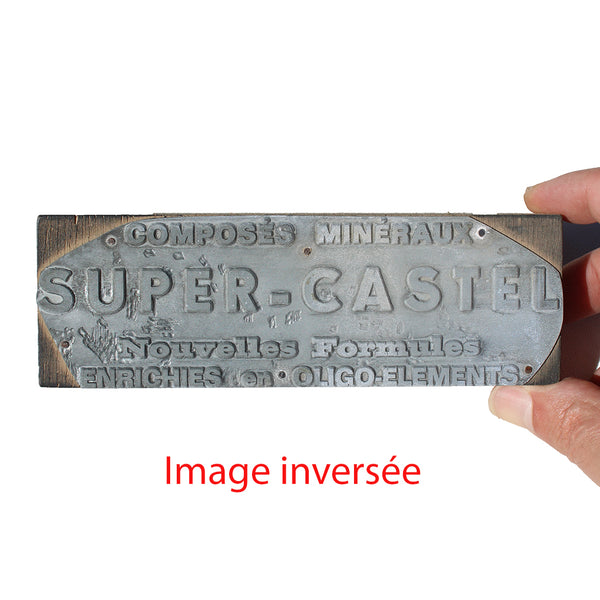 Ancienne matrice d'impression / tampon Composés Minéraux Super-Castel / Agriculture