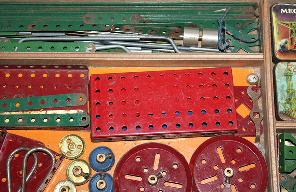 Ancienne grande boîte / coffret en bois Meccano outfit n° 1 ca. 1920