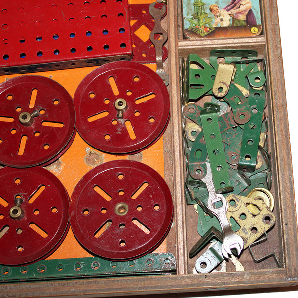 Ancienne grande boîte / coffret en bois Meccano outfit n° 1 ca. 1920