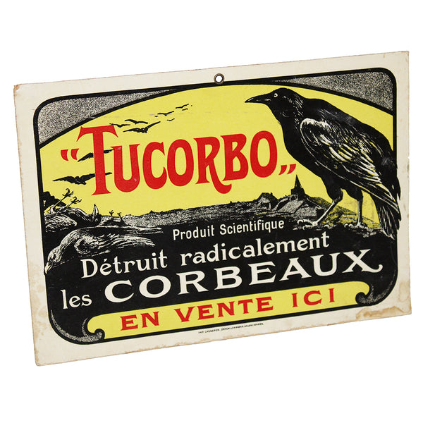 Ancien carton publicitaire produit scientifique Tucorbo détruit les corbeaux